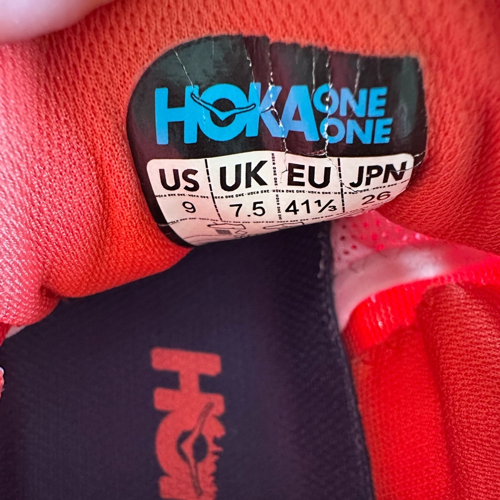 Hoka One Clifton 7 Athletic Sneakers Women’s 9 Hot Coral Lace-Up Low Top - Picture 5 of 5